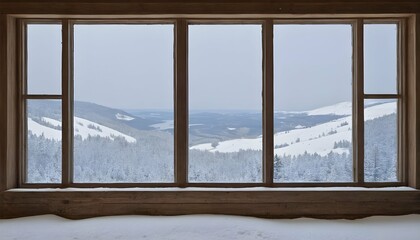 A Tall Narrow Window Overlooking A Snowy Landscape  2