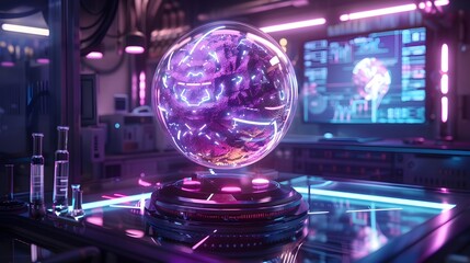 Iridescent Otherworldly Orb A Surreal Scifi Fantasy Easter Egg in a Sleek Minimalist Lab generative ai