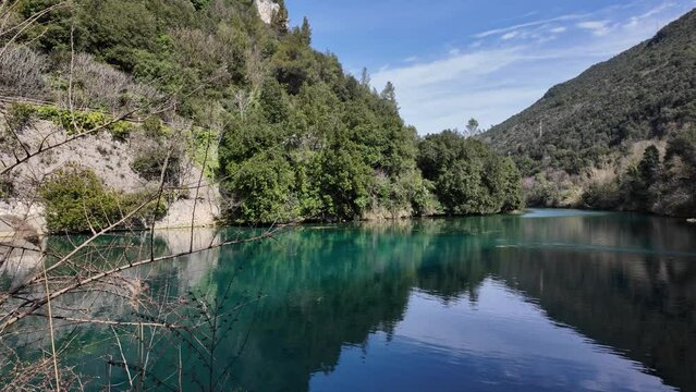 Idyllic view at the Mole di Narni, near the village of Stifone, Umbria, central Italy.