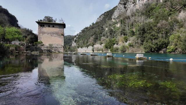 Idyllic view at the Mole di Narni, near the village of Stifone, Umbria, central Italy.