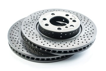 New brake discs isolated on white background