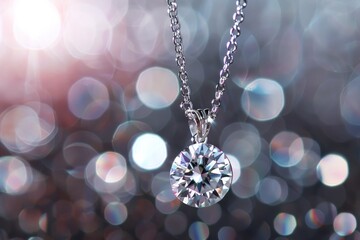 Pendant with a diamond on a beautiful background