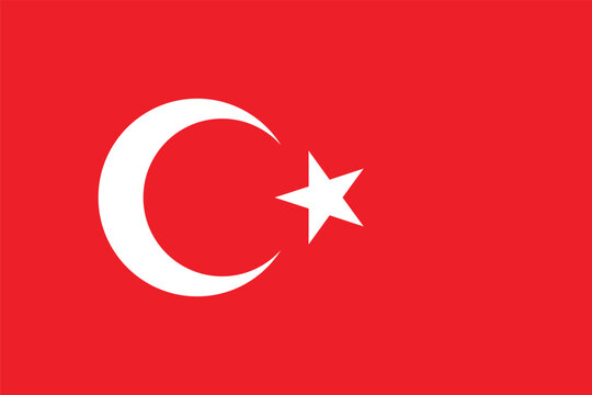 Turkish flag. Turkish red flag with Muslim crescent and star. State symbol of the Turkish Republic.