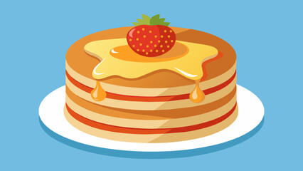 Delicious Fluffy Pancakes with Strawberries and Maple Syrup A Sweet Breakfast Treat
