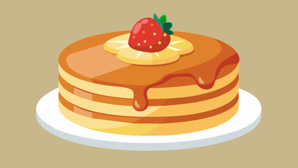 Delicious Fluffy Pancakes with Strawberries and Maple Syrup A Sweet Breakfast Treat