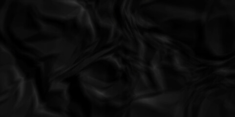 Fototapeta premium Dark black wrinkly backdrop paper background. panorama grunge wrinkly paper texture background, crumpled pattern texture. black paper crumpled texture. black fabric crushed textured crumpled.