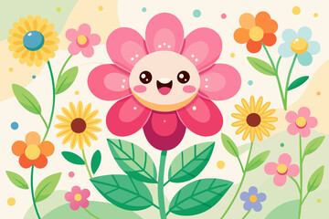 Cute spring flower digital paper vector design.