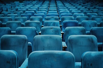 Rows of empty chairs at theatre or concert hall