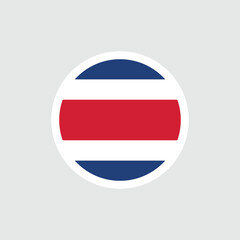 Flag of Costa Rica. Five horizontal stripes in three colors: red, white, blue. State symbol of the Republic of Costa Rica.