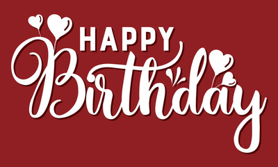 Obraz na płótnie Canvas happy birthday typography white color vector design with birthday party element isolated on red background can be use for background, poster and template. vector illustration. EPS 10