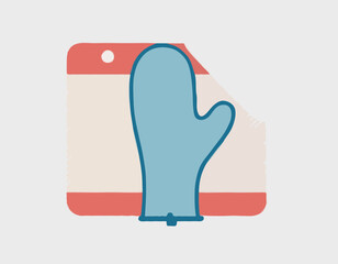 Oven Mitt Icon on Transparent Background
