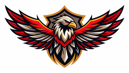 Logo-shaped-like-eagle--white-background