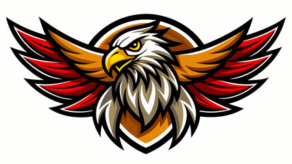 Logo-shaped-like-eagle--white-background
