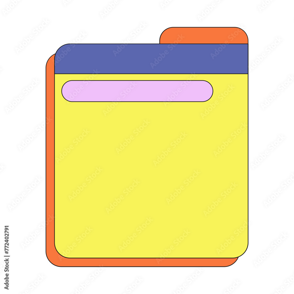 Poster retro user interface box frame. ui browser computer with retro bold style for 90s, y2k style. vector