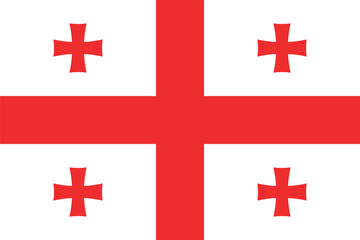 Flag of Georgia. White Georgian flag with red crosses. State symbol of Georgia.