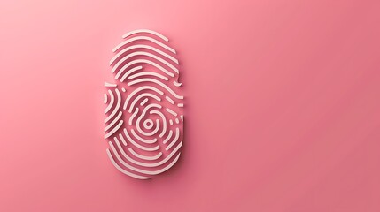 Fingerprint icon with padlock icon thumbprint icon touch id icon finger digital security personal privacy security on pink background