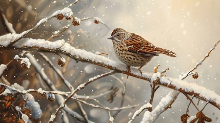 Dunnock in wintertime