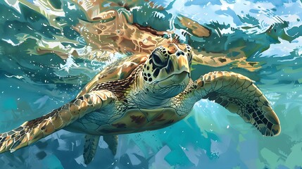 Azure Serenity: Exploring the Graceful World of Sea Turtles