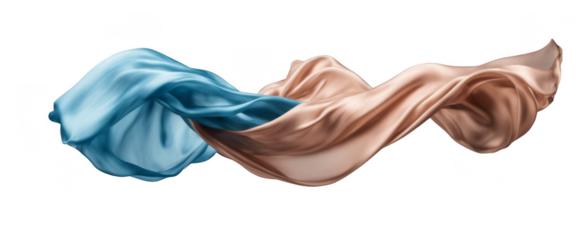 Fabric floating in the air isolate on transparent background, cutout, png