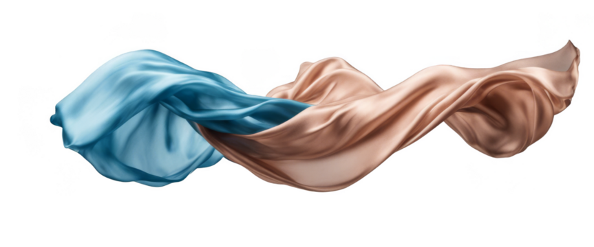 Fabric floating in the air isolate on transparent background, cutout, png