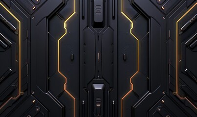 Abstract gaming background with solid metal and mecha robotic vibe