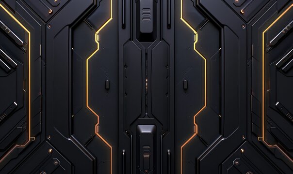 Abstract gaming background with solid metal and mecha robotic vibe