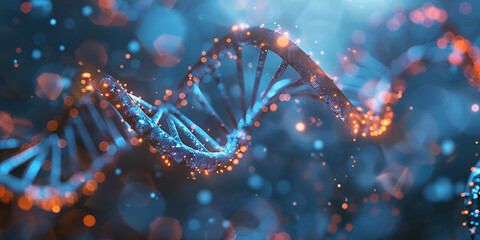 bright DNA biotechnology, analyzing a patient's genes for mutations and health indicators