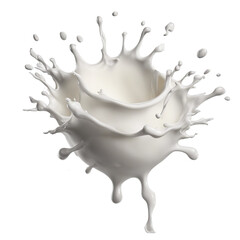 Milk splash isolate on transparent background, cutout, png