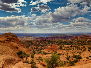 panoramic view of desert canyon arizona usa