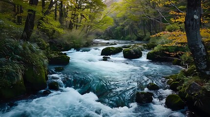 Footage Of Oirase River Aomori
