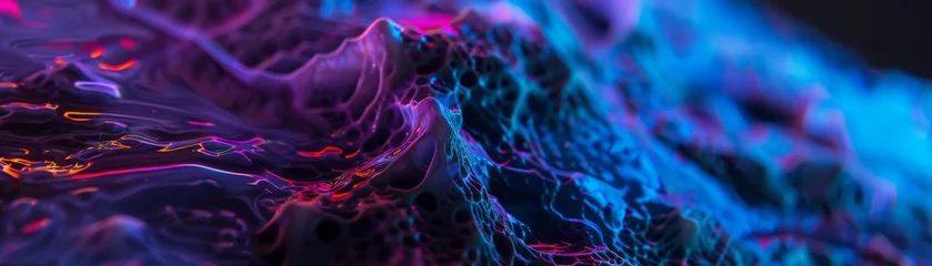 Foto op Canvas Fluorescence under UV light, showcasing how certain substances emit visible light when exposed to ultraviolet low texture © kitidach