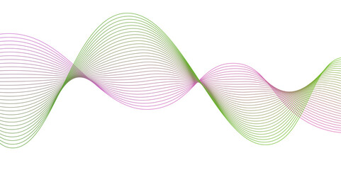 Fototapeta premium abstract green,pink,purpule color gradient spectrum lines Undulate wave swirl swoosh. Blue teal twisted lines,Vector illustration. Banner, poster waves design.