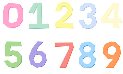 Number alphabet font torn ripped paper cut Illustration elements shape
