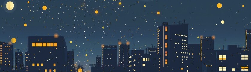 Educational infographic explaining the sources of light pollution in urban areas and its impact on astronomy low texture