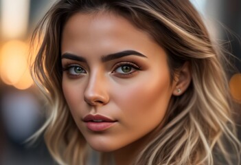 Naklejka premium A Portrait Of Breathtakingly Gorgeous, Exotic, Beautiful Woman. 