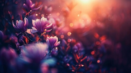  A macro shot of numerous blooms bathed in a soft background illumination - obrazy, fototapety, plakaty