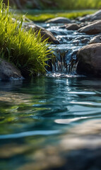 A stream with crystal clear water