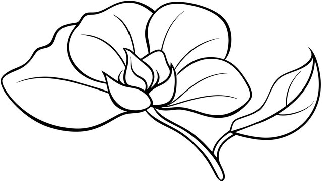 recommend clip art: Line Drawing of Sweet Pea Flower Vector Delicate Floral Illustrations 
