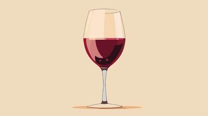 Wine glass cup flat cartoon vactor illustration iso