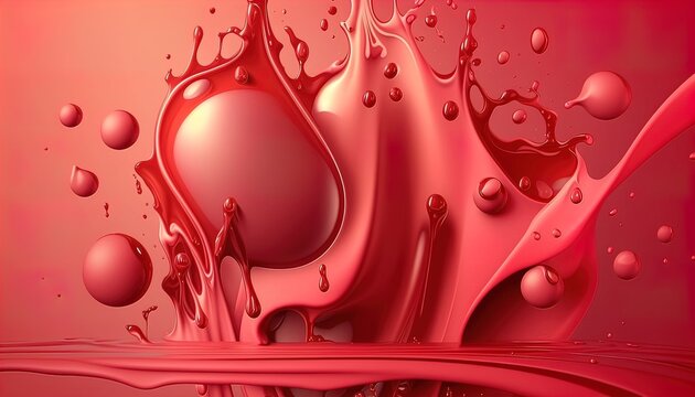 light red Background liquid illustration Generate AI