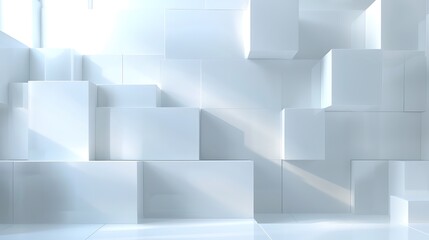 light background with a three-sided block structure - obrazy, fototapety, plakaty
