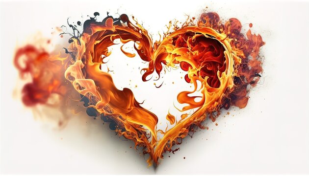 Love formed by very hot flames , Generate Ai