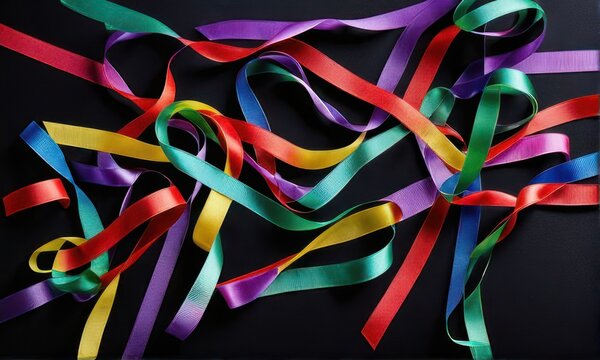 Colorful awareness ribbons for supporting people. Healthcare and medical concept
