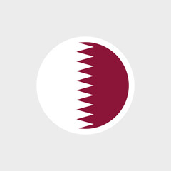 Flag of Qatar. A burgundy Qatari flag with a wide scalloped white stripe. State symbol of Qatar.
