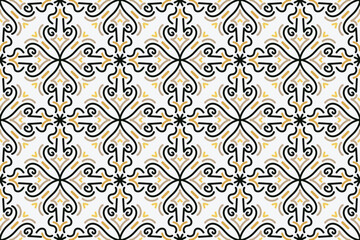 Vector seamless pattern. Modern stylish texture. Repeating geometric tiles with vintage style
