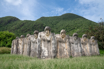 Slaves Memorial with Statues Sculptures on Martinique Island
