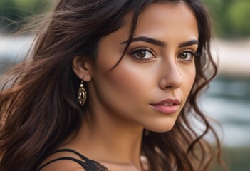 A Portrait Of Breathtakingly Gorgeous, Exotic, Beautiful Woman.
