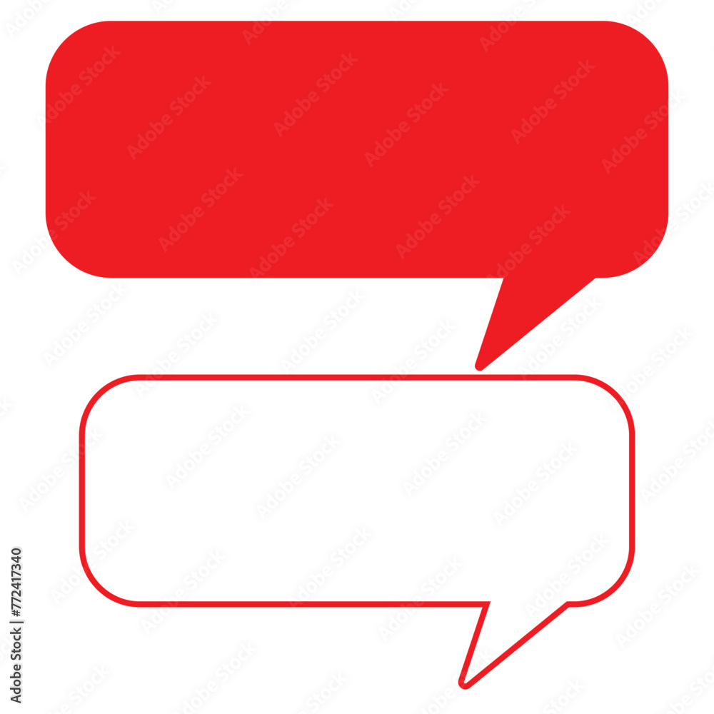 Wall mural rectangle dialogue frame icon set in two styles isolated on white background . message window icon v