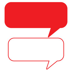 Rectangle dialogue frame icon set in two styles isolated on white background . Message window icon vector