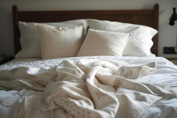 Fototapeta na wymiar Bedroom interior design furniture cushion blanket.